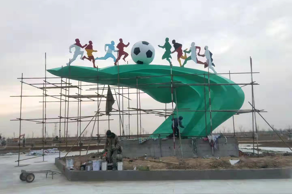 山東濱州高度13.6米不鏽鋼雕塑